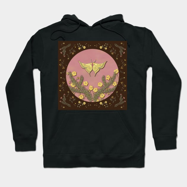 Butterflies & Blooms - Chocolate & Pink Hoodie by lottibrown